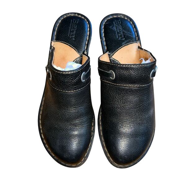 Born black leather slip-on clogs mules size 7 slip on - Picture 3 of 8